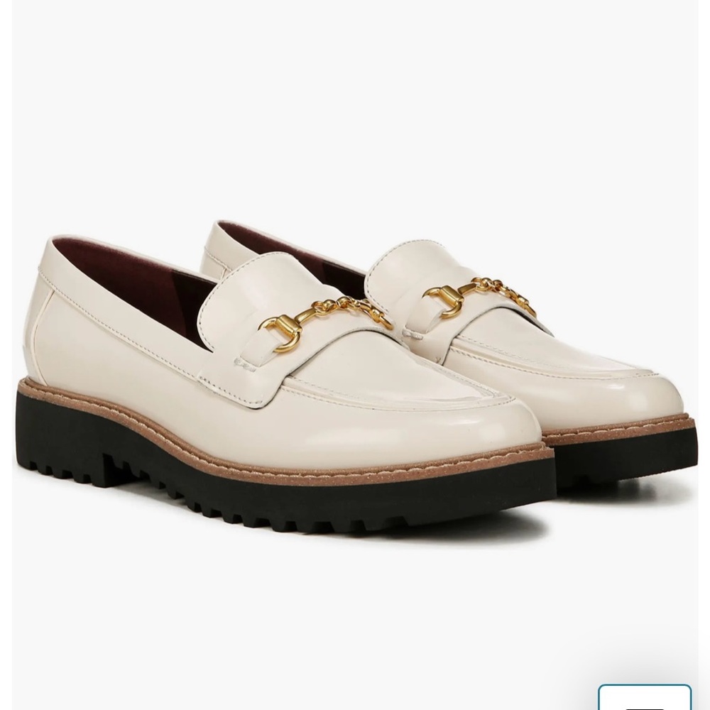 WIDE Franco Sarto Colette Loafer Vanilla White Faux Leather Size 9.5 Women’s